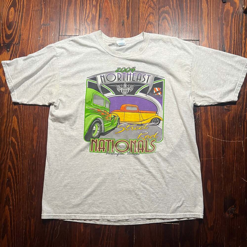 Gildan XL Retro NSRA Graphic T-Shirt Heather Gray Relaxed